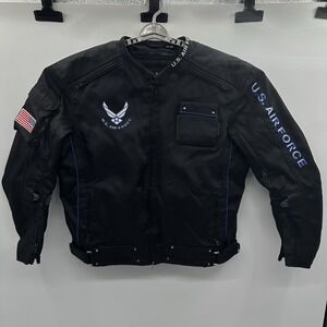 Joe Rocket US Air Force Alpha Motorcycle Jacket Size XL Black Hitena Nylon Armor